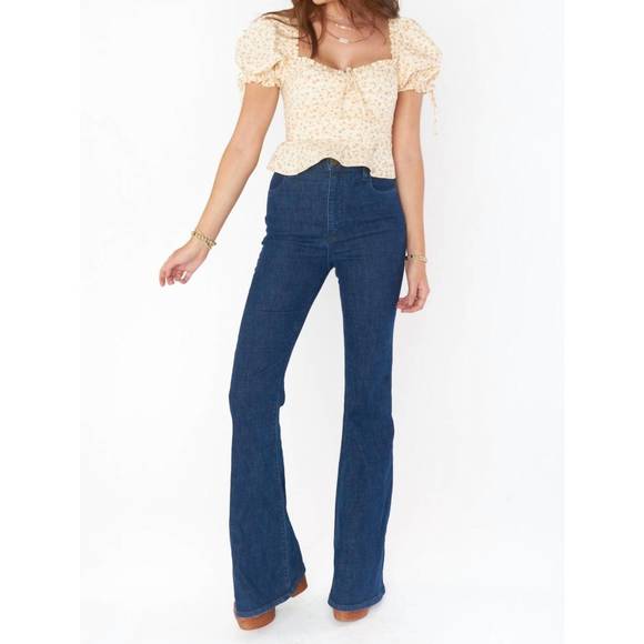 NEW SHOW ME YOUR MUMU hawn bell jean in downpour - Picture 2 of 4